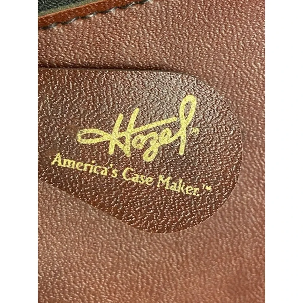 Hazel Portfolio Burgundy Vintage Faux Leather Document Case Hinged 16.5
